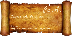 Csasznek Andrea névjegykártya